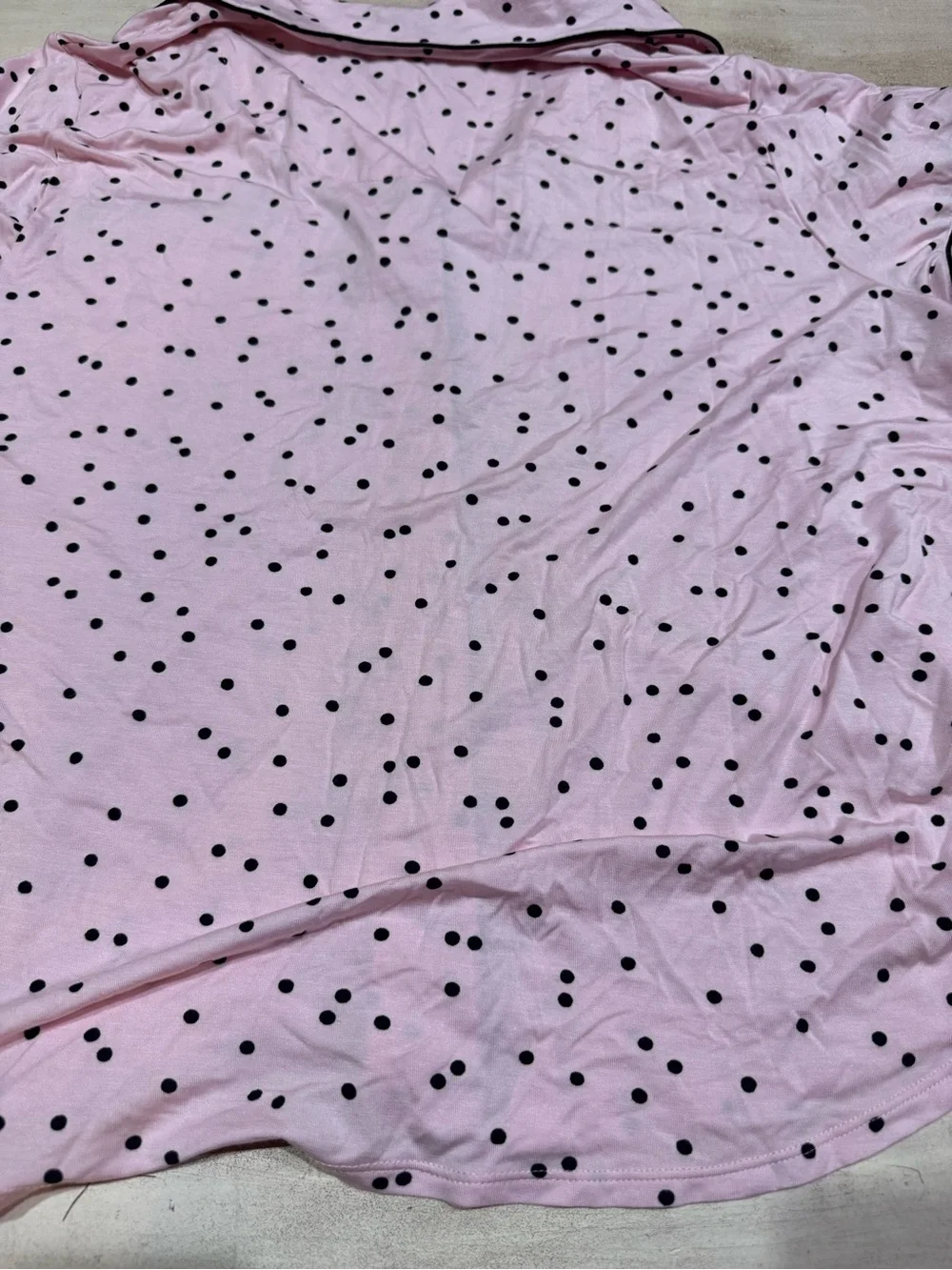 New Kate Spade 3X Pink And Black Dot Print Coordinating Pajama Short Set Cute!